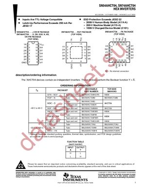 SN74AHCT04PWRE4 datasheet  